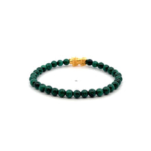 Load image into Gallery viewer, 18K Gold Pixiu Piyao Bracelet Gemstone Mini Beads Malachite 4mm - Rafant