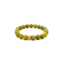 Load image into Gallery viewer, 24K Gold Money Bag Lucky Charm Bracelet Gemstones Peridot August Birthstones 8mm Size 6" - Rafant