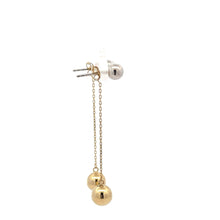 Load image into Gallery viewer, 18K Japan Gold Earrings Stud Drop Dangle Two Tone White Yellow Gold 2.02 grams