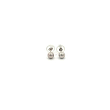 Load image into Gallery viewer, 14K White Gold Earrings Stud Ball Tiny 4mm Silicone Covered Backings