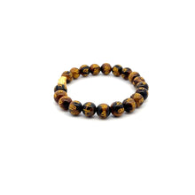 Load image into Gallery viewer, 24K Gold Piyao Pixiu Lucky Charm Bracelet Tiger Eye Gemstones 8mm Size 6 inches - Rafant