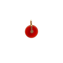 Load image into Gallery viewer, 18K Gold Pendant Red Agate Cubic Zirconia - Rafant