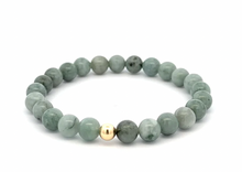 Load image into Gallery viewer, Natural Burmese Jade Gemstones 6mm with 18k Gold Round Ball Charm - Rafant