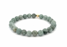 Load image into Gallery viewer, Natural Burmese Jade Gemstones 6mm with 18k Gold Round Ball Charm - Rafant