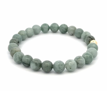 Load image into Gallery viewer, Natural Burmese Jade Gemstones 6mm with 18k Gold Round Ball Charm - Rafant