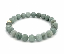 Load image into Gallery viewer, Natural Burmese Jade Gemstones 6mm with 18k Gold Round Ball Charm - Rafant