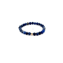 Load image into Gallery viewer, Natural Sodalite Gemstones Mini 4mm 18K Gold Charm Bead - Rafant