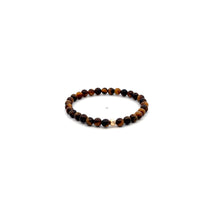 Load image into Gallery viewer, Natural Tiger's Eye Gemstones Mini 4mm 18K Gold Charm Bead - Rafant
