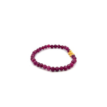Load image into Gallery viewer, 18K Gold Dragon Pixiu Piyao Bracelet Gemstones Ruby July Birthstones Micro Faceted 4.5 - 5mm - Rafant