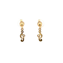 Load image into Gallery viewer, 18K Japan Gold Music Note Drop Dangling Earrings - Rafant