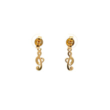 Load image into Gallery viewer, 18K Japan Gold Music Note Drop Dangling Earrings - Rafant