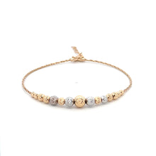 Load image into Gallery viewer, 18K Gold Bracelet Saudi Gold Beaded 2 Tone Yellow White