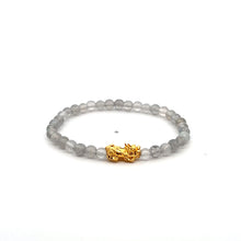 Load image into Gallery viewer, 18K Gold Pixiu Piyao Bracelet Gemstone Mini Beads Labradorite 4mm - Rafant