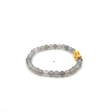 Load image into Gallery viewer, 18K Gold Pixiu Piyao Bracelet Gemstone Mini Beads Labradorite 4mm - Rafant