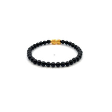 Load image into Gallery viewer, 18K Gold Pixiu Piyao Bracelet Gemstone Mini Beads Black Tourmaline 4mm - Rafant