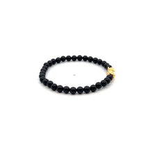 Load image into Gallery viewer, 18K Gold Pixiu Piyao Bracelet Gemstone Mini Beads Black Tourmaline 4mm - Rafant