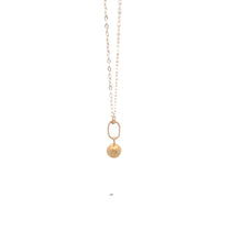 Load image into Gallery viewer, 18K Gold Necklace Chain 17.75 inches Pendant Ball Frosted - Rafant