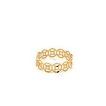 Load image into Gallery viewer, 18K Gold Ring Coin Good Luck Fortune 0.63 grams Size 7.5 - Rafant