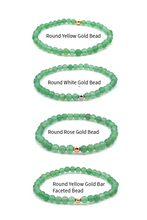 Load image into Gallery viewer, Natural Aventurine Gemstones Mini 4mm 18K Gold Charm Bead - Rafant