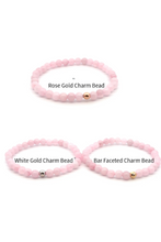 Load image into Gallery viewer, Natural Rose Quartz Gemstones Mini 4mm 18k Charm Bead - Rafant