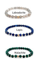 Load image into Gallery viewer, Natural Gemstones Mini Stretch Bracelet 18k Tiny Beads - Rafant