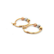 Load image into Gallery viewer, 18K Gold Earrings Heart Hoops Loops Tricolor