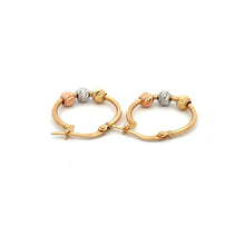 Load image into Gallery viewer, 18K Gold Earrings Heart Hoops Loops Tricolor