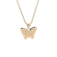 Load image into Gallery viewer, 18K Gold Necklace Rolo Chain 19.5" Butterfly Pendant 2.90 grams