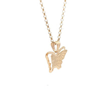 Load image into Gallery viewer, 18K Gold Necklace Rolo Chain 19.5" Butterfly Pendant 2.90 grams