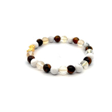 Load image into Gallery viewer, 18K Gold Dragon Pixiu Piyao Lucky Charm Bracelet Zodiac Signs Gemini Gemstones 6mm - Rafant