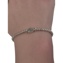 Load image into Gallery viewer, 925 Sterling Silver Beaded Stretch Stacking Bracelet Minimalist Choose: Friends,Forever,Joy,Mom