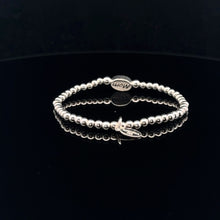 Load image into Gallery viewer, 925 Sterling Silver Beaded Stretch Stacking Bracelet Minimalist Choose: Friends,Forever,Joy,Mom