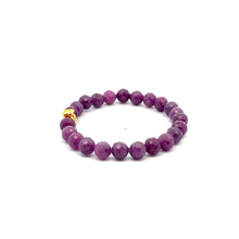 Load image into Gallery viewer, 18K Gold Money Bag Lucky Charm Bracelet Gemstones Ruby July Birthstones 6 - 6.5mm - Rafant