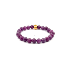 Load image into Gallery viewer, 18K Gold Money Bag Lucky Charm Bracelet Gemstones Ruby July Birthstones 6 - 6.5mm - Rafant