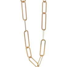 Load image into Gallery viewer, 18K Gold Paperclips Chain Link Necklace 17.5 inches 4.80 grams - Rafant