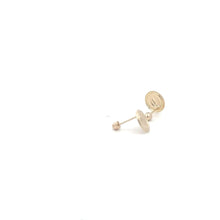 Load image into Gallery viewer, 14K Gold Stud Earrings Saint Guadalupe Religious Screw Back Type Very Tiny