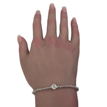 Load image into Gallery viewer, 925 Sterling Silver Beaded Stretch Stacking Bracelet MOP Letters Initials