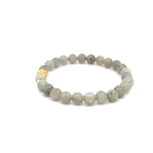 Load image into Gallery viewer, 18K Gold Money Ball Lucky Charm Beads Bracelet Gemstones Black Labradorite 6mm - Rafant