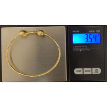 Load image into Gallery viewer, 18K Gold Bangle Bracelet Double Oval 7 inches 3.54 grams