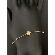 Load image into Gallery viewer, 18K Gold  Bracelet Beads White Rose Yellow Gold 2.76 grams S 7 inches plus 1 inch