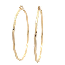 Load image into Gallery viewer, 18K Gold Earrings Hoops Spiral Extra Large 2.20 grams - Rafant