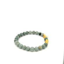Load image into Gallery viewer, 18K Gold Dragon Pixiu Double Piyao Lucky Charm Bracelet Gemstones Burmese Jade 6mm - Rafant