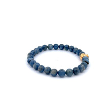Load image into Gallery viewer, 18K Gold Money Bag Lucky Charm Bracelet Gemstones Kyanite 6mm - Rafant