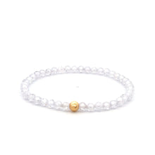 Load image into Gallery viewer, 18K Gold Bead Stretchable Bracelet Clear Faceted Zircon Gemstones - Rafant