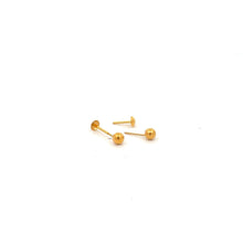 Load image into Gallery viewer, 18K Gold Earrings Stud Screw Type Ball Very Tiny - Rafant