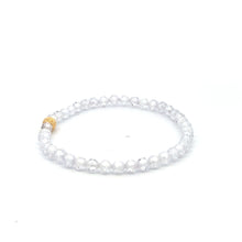Load image into Gallery viewer, 18K Gold Bead Stretchable Bracelet Clear Faceted Zircon Gemstones - Rafant