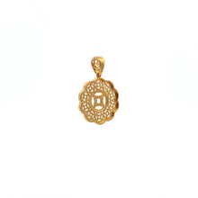 Load image into Gallery viewer, 18K Gold Pendant  Good Fortune Coin White Yellow Gold 2.14 grams - Rafant