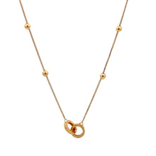 Load image into Gallery viewer, 18K Gold Necklace Chain 17.5 inches Pendant Round Circles Tiny Beads 1 gram - Rafant