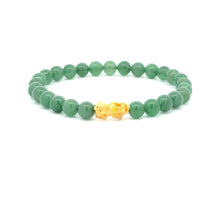 Load image into Gallery viewer, 18K Gold Pixiu Piyao Bracelet Natural Gemstones 6mm Birthstones Wealth Bracelet - Rafant