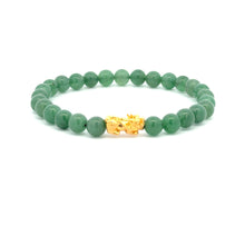 Load image into Gallery viewer, 18K Gold Pixiu Piyao Bracelet Natural Gemstones 8-10mm Birthstones Wealth Bracelet - Rafant